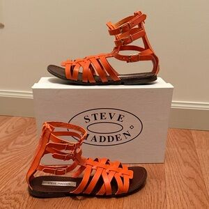 Steve Madden Women's Bright Orange Gladiator Sandals